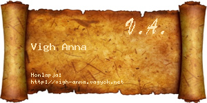 Vigh Anna névjegykártya