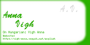 anna vigh business card